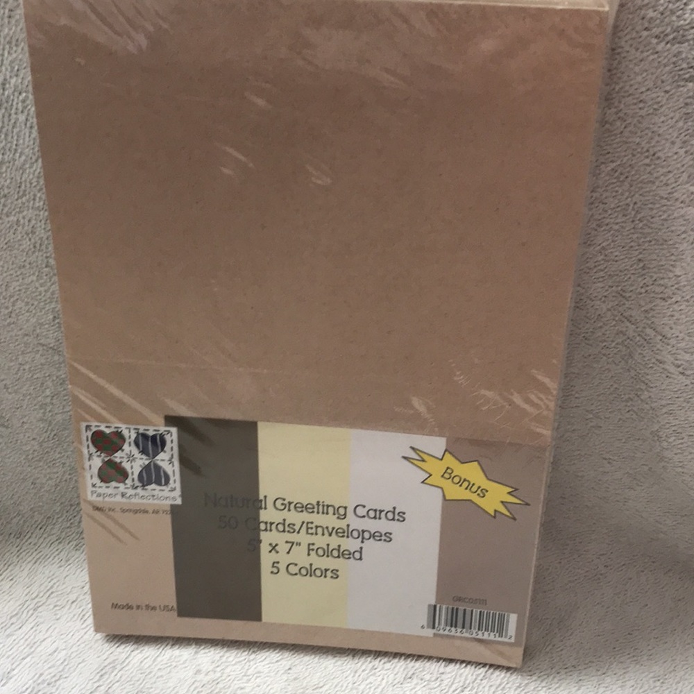 Natural Greeting Cards Kit Cardstock and Envelopes Shades of Brown 50 cards